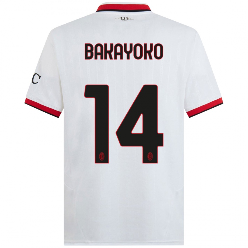 Criança Camisola Tiemoue Bakayoko #14 Branco Preto Vermelho Alternativa 2024/25 Camisa Brasil