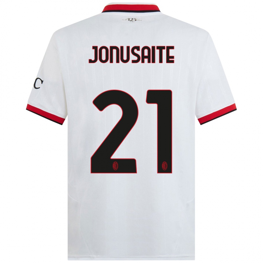 Criança Camisola Rimante Jonusaite #21 Branco Preto Vermelho Alternativa 2024/25 Camisa Brasil