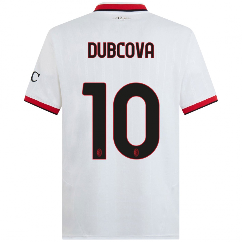 Criança Camisola Kamila Dubcova #10 Branco Preto Vermelho Alternativa 2024/25 Camisa Brasil