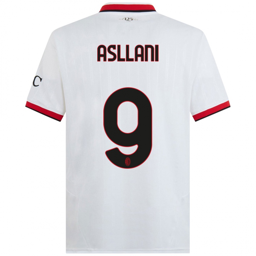 Criança Camisola Kosovare Asllani #9 Branco Preto Vermelho Alternativa 2024/25 Camisa Brasil