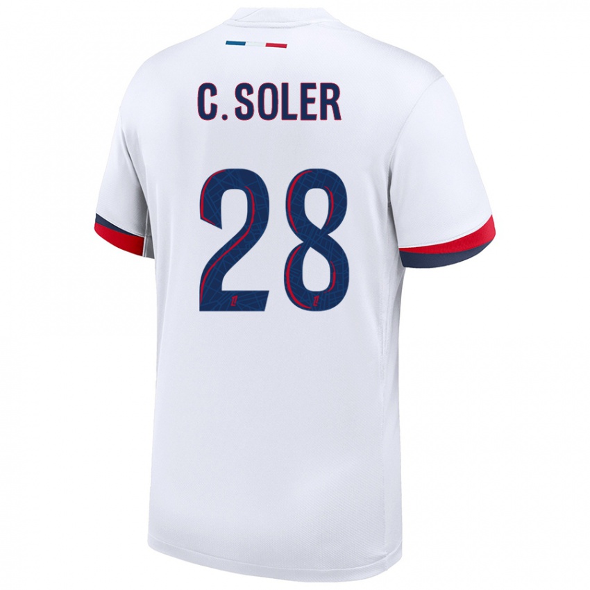 Criança Camisola Carlos Soler #28 Azul Branco Vermelho Alternativa 2024/25 Camisa Brasil