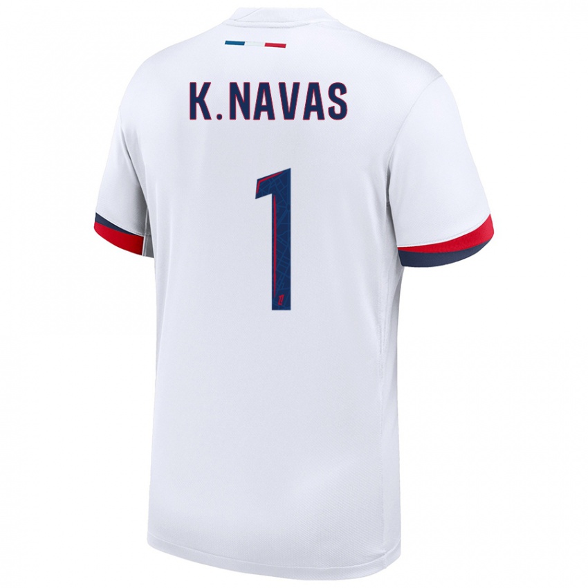 Criança Camisola Keylor Navas #1 Azul Branco Vermelho Alternativa 2024/25 Camisa Brasil