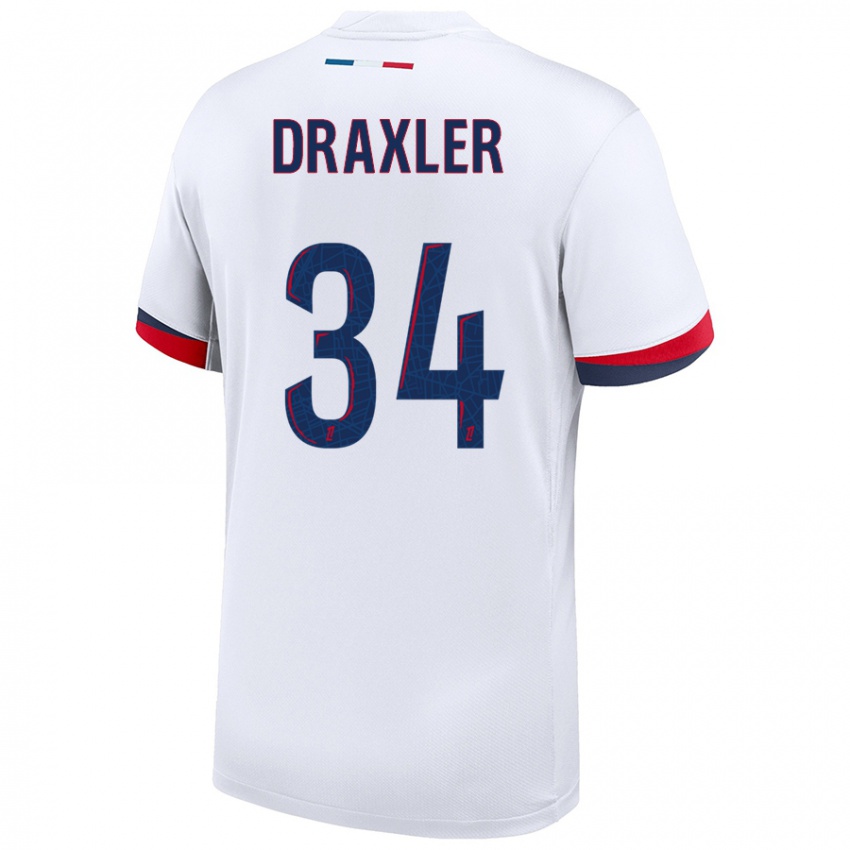 Criança Camisola Julian Draxler #34 Azul Branco Vermelho Alternativa 2024/25 Camisa Brasil