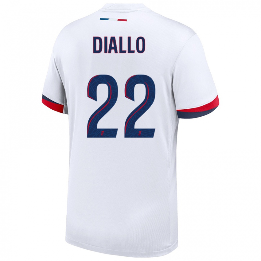 Criança Camisola Abdou Diallo #22 Azul Branco Vermelho Alternativa 2024/25 Camisa Brasil