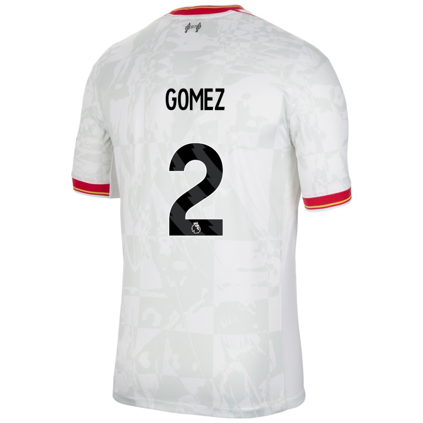 Criança Camisola Joe Gomez #2 Branco Vermelho Preto Terceiro 2024/25 Camisa Brasil