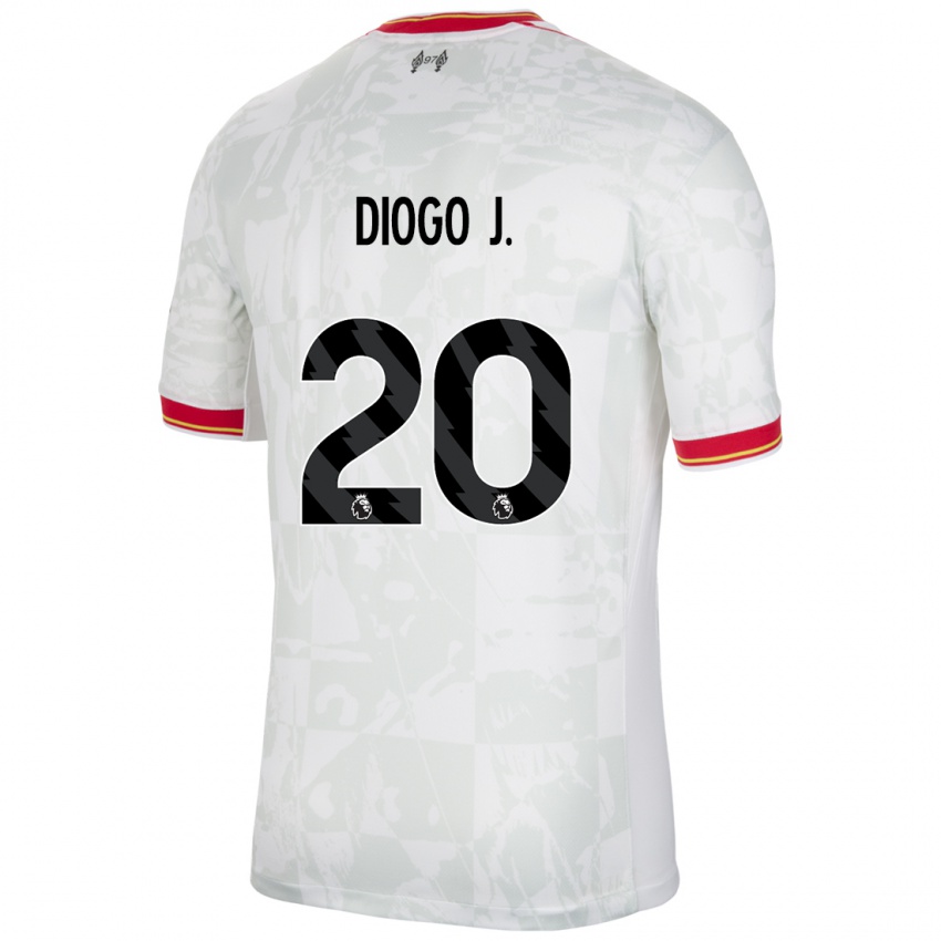 Criança Camisola Diogo Jota #20 Branco Vermelho Preto Terceiro 2024/25 Camisa Brasil