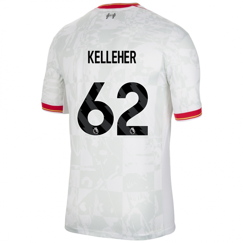 Criança Camisola Caoimhin Kelleher #62 Branco Vermelho Preto Terceiro 2024/25 Camisa Brasil