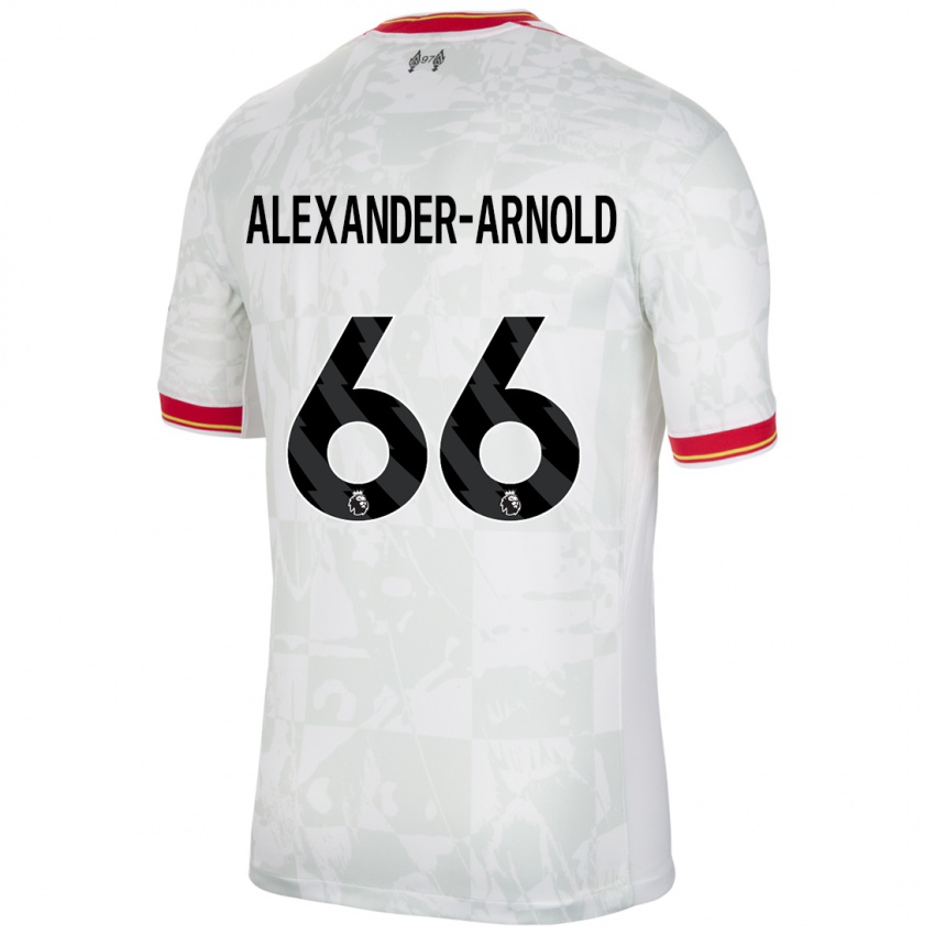 Criança Camisola Trent Alexander-Arnold #66 Branco Vermelho Preto Terceiro 2024/25 Camisa Brasil