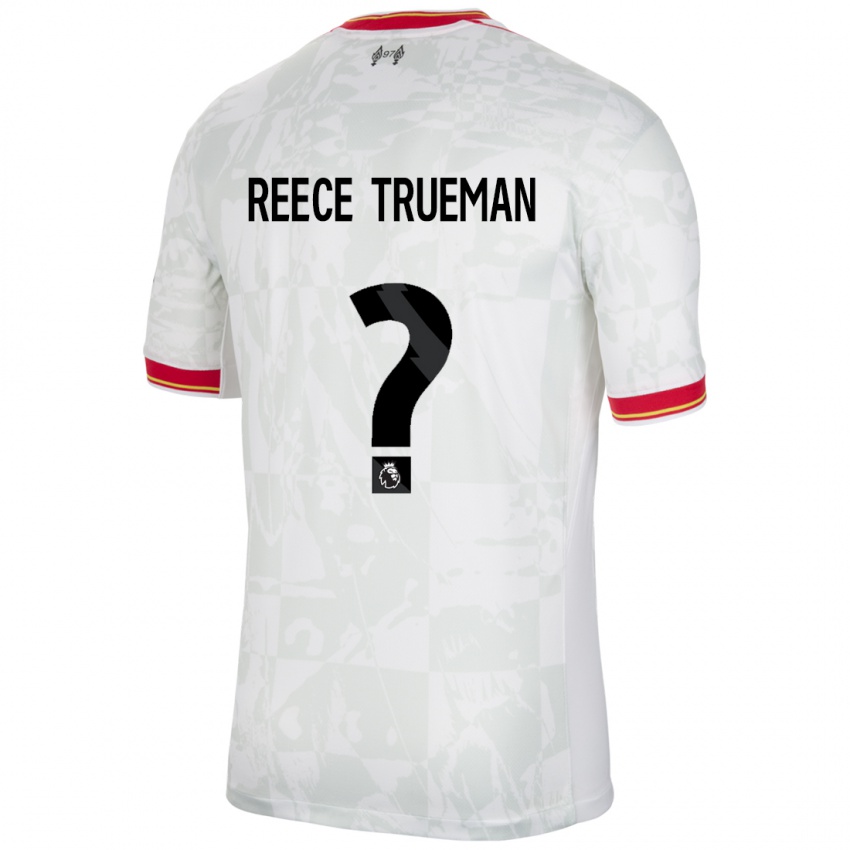 Criança Camisola Reece Trueman #0 Branco Vermelho Preto Terceiro 2024/25 Camisa Brasil