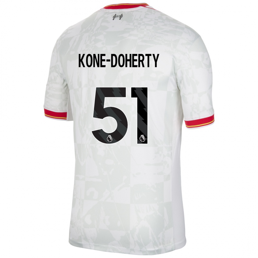 Criança Camisola Trent Kone-Doherty #51 Branco Vermelho Preto Terceiro 2024/25 Camisa Brasil