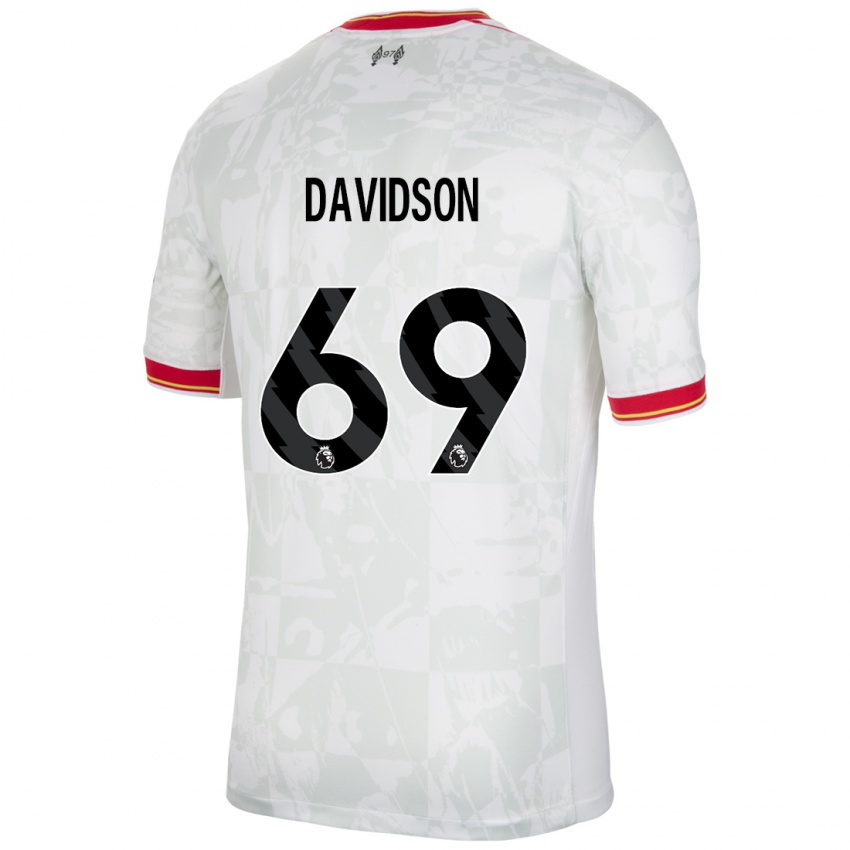 Criança Camisola Josh Davidson #69 Branco Vermelho Preto Terceiro 2024/25 Camisa Brasil