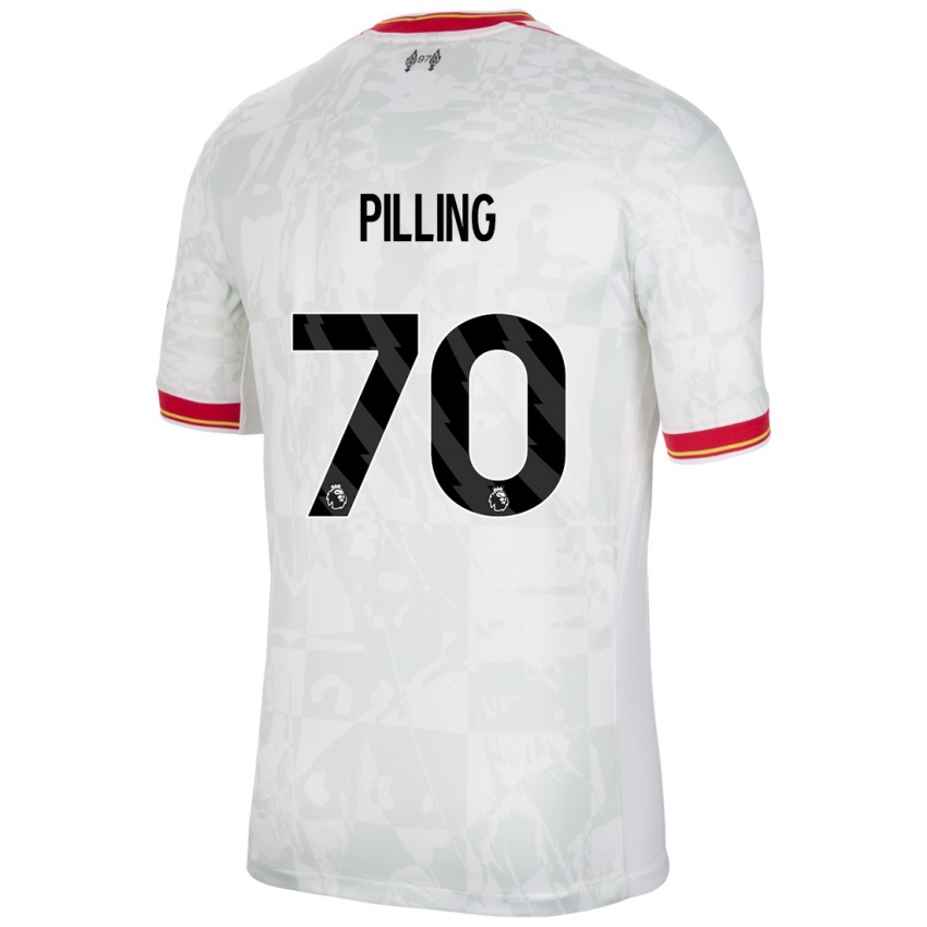 Criança Camisola Tommy Pilling #70 Branco Vermelho Preto Terceiro 2024/25 Camisa Brasil