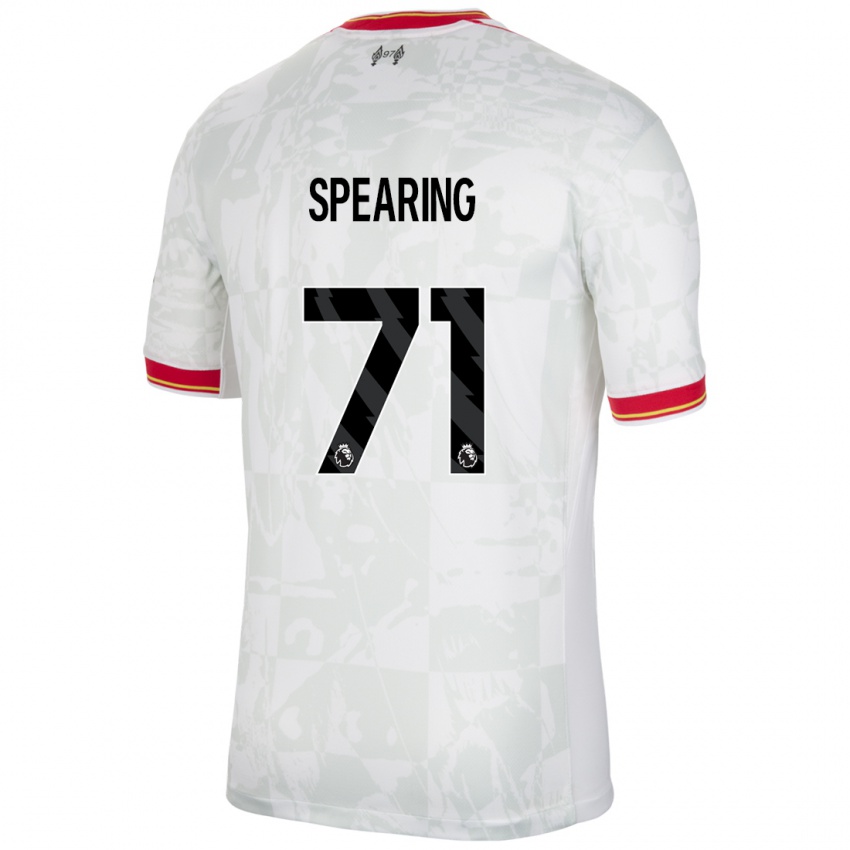 Criança Camisola Jay Spearing #71 Branco Vermelho Preto Terceiro 2024/25 Camisa Brasil