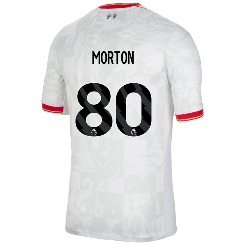 Criança Camisola Tyler Morton #80 Branco Vermelho Preto Terceiro 2024/25 Camisa Brasil