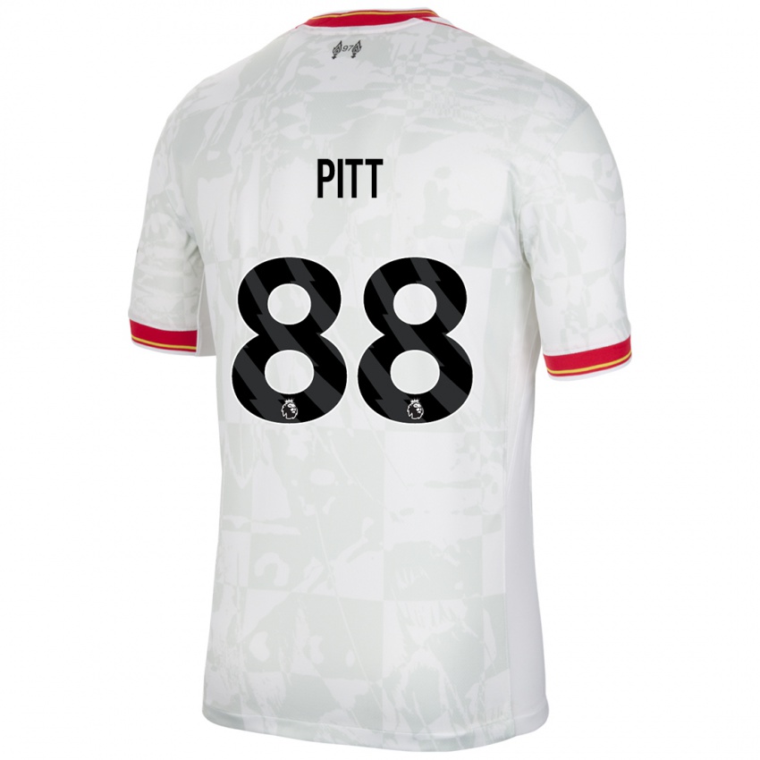 Criança Camisola Lucas Pitt #88 Branco Vermelho Preto Terceiro 2024/25 Camisa Brasil