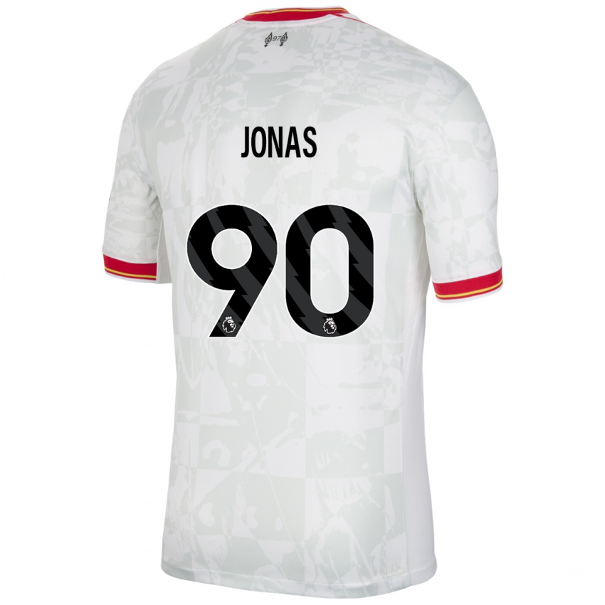 Criança Camisola Lee Jonas #90 Branco Vermelho Preto Terceiro 2024/25 Camisa Brasil