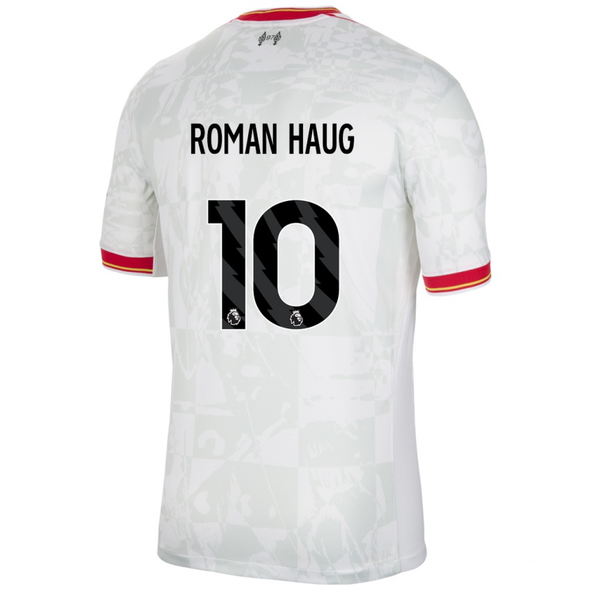 Criança Camisola Sophie Román Haug #10 Branco Vermelho Preto Terceiro 2024/25 Camisa Brasil