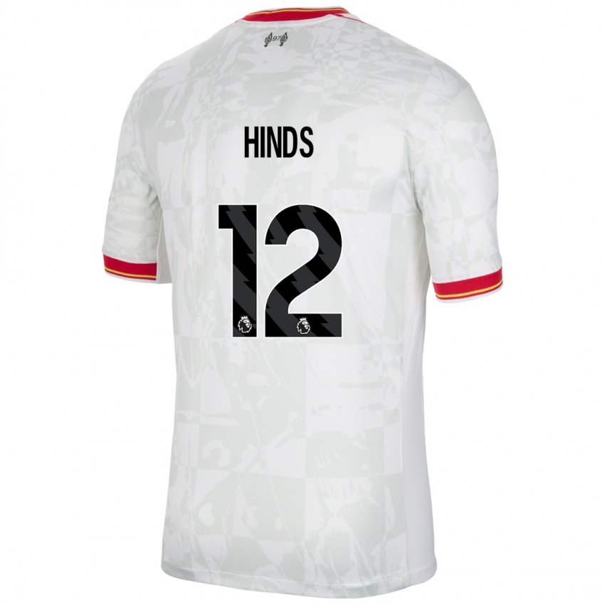 Criança Camisola Taylor Hinds #12 Branco Vermelho Preto Terceiro 2024/25 Camisa Brasil