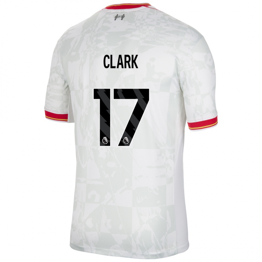 Criança Camisola Jenna Clark #17 Branco Vermelho Preto Terceiro 2024/25 Camisa Brasil