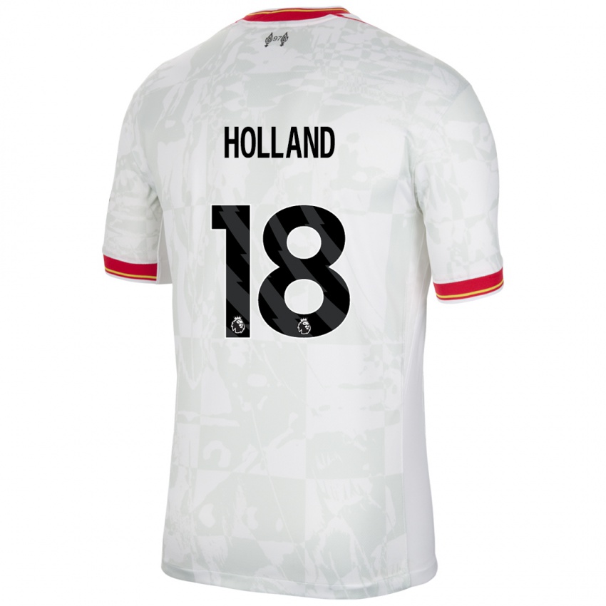 Criança Camisola Ceri Holland #18 Branco Vermelho Preto Terceiro 2024/25 Camisa Brasil