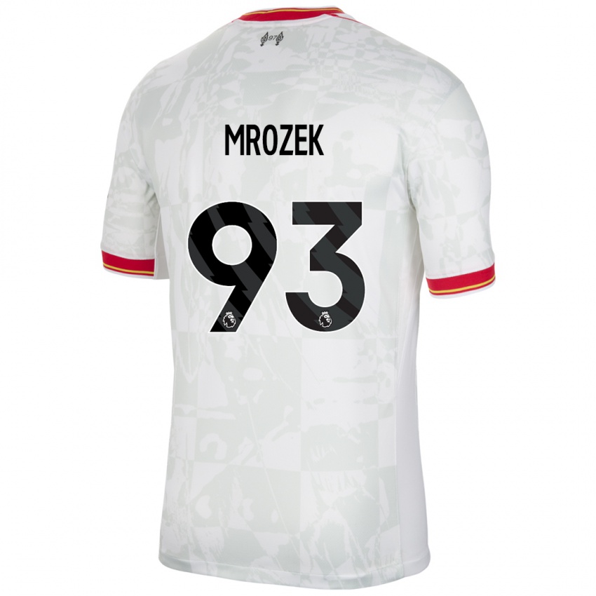 Criança Camisola Fabian Mrozek #93 Branco Vermelho Preto Terceiro 2024/25 Camisa Brasil