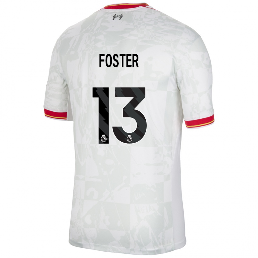 Criança Camisola Rylee Foster #13 Branco Vermelho Preto Terceiro 2024/25 Camisa Brasil