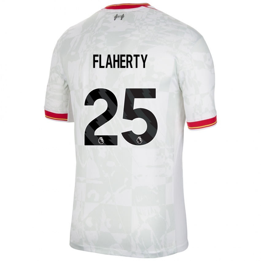 Criança Camisola Gilly Flaherty #25 Branco Vermelho Preto Terceiro 2024/25 Camisa Brasil