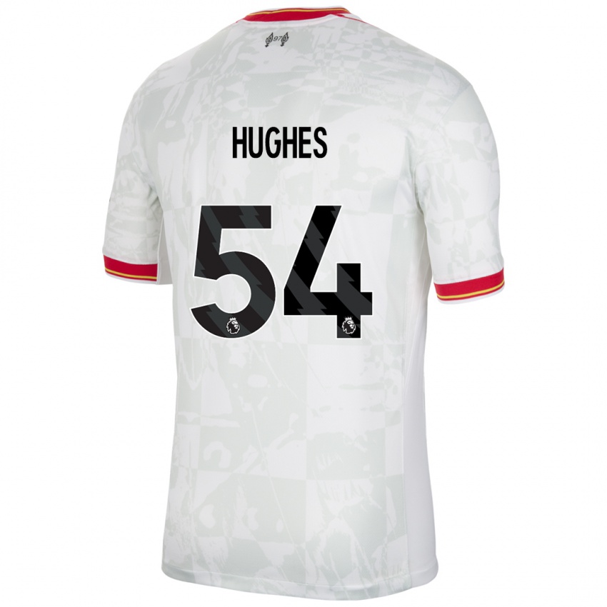 Criança Camisola Liam Hughes #54 Branco Vermelho Preto Terceiro 2024/25 Camisa Brasil