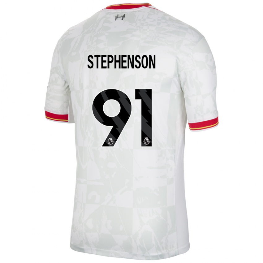 Criança Camisola Luca Stephenson #91 Branco Vermelho Preto Terceiro 2024/25 Camisa Brasil