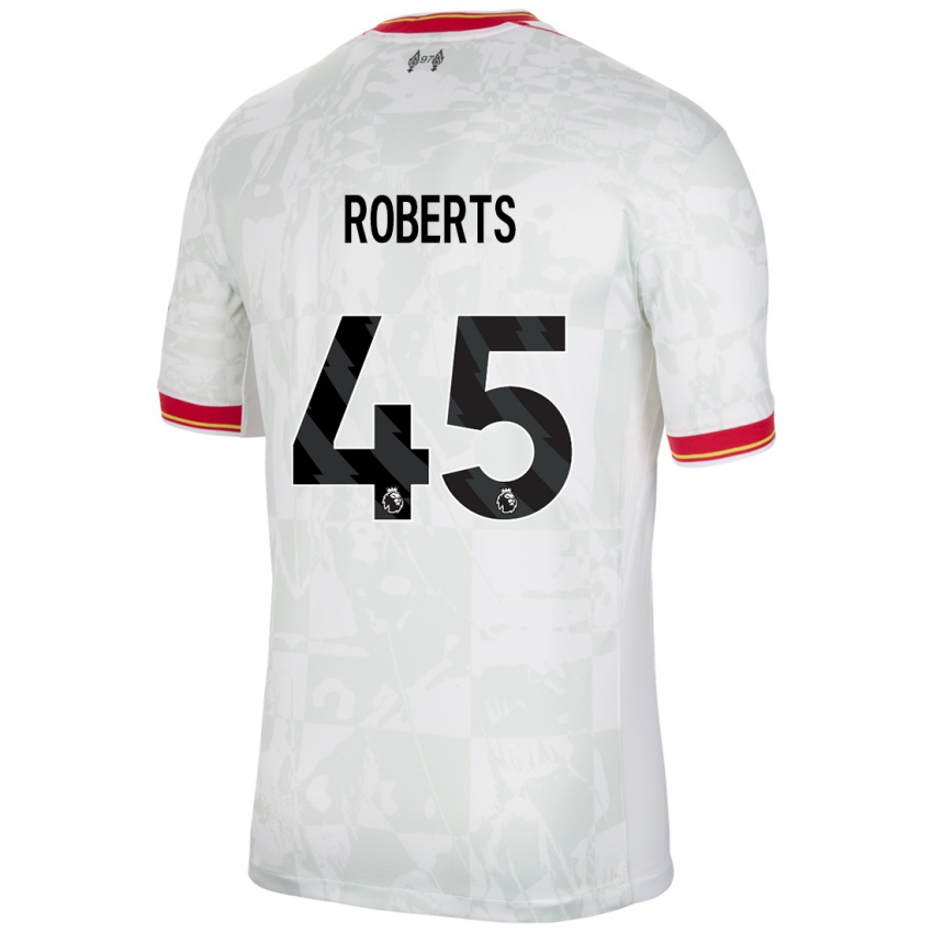 Criança Camisola Iwan Roberts #45 Branco Vermelho Preto Terceiro 2024/25 Camisa Brasil