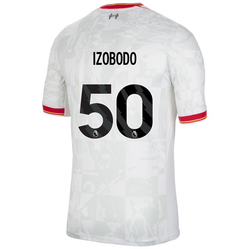 Criança Camisola Elijah Izobodo John #50 Branco Vermelho Preto Terceiro 2024/25 Camisa Brasil