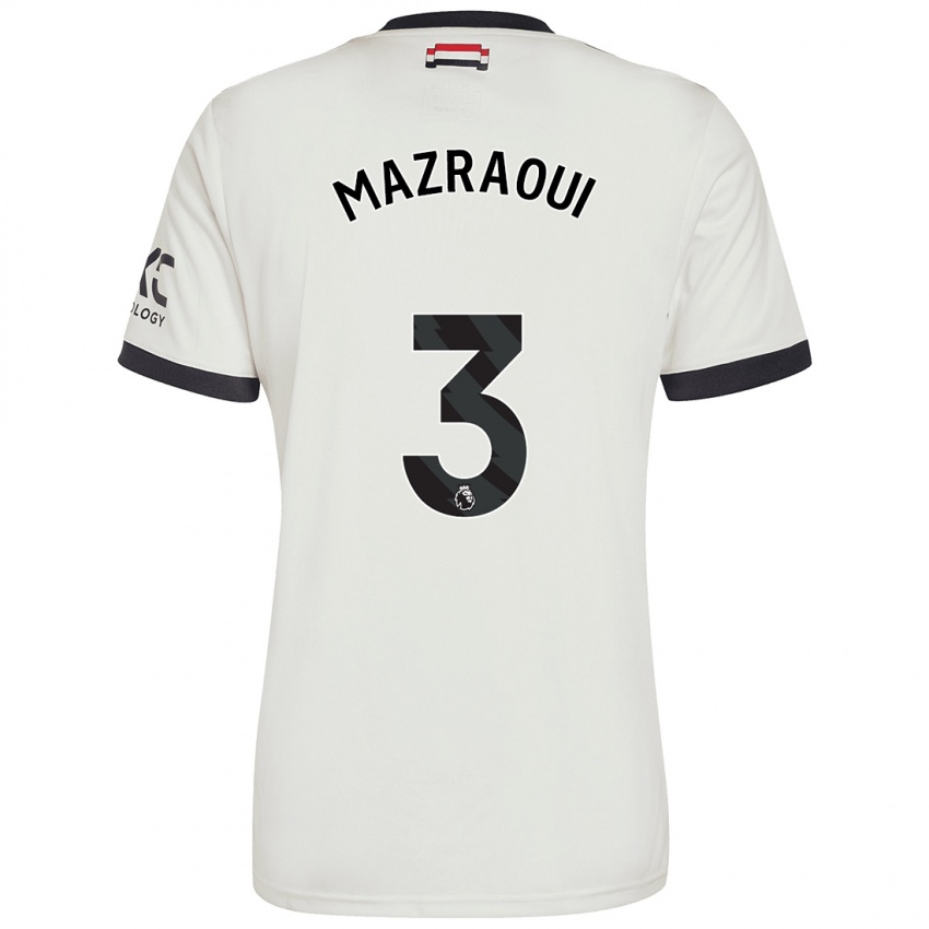 Criança Camisola Noussair Mazraoui #3 Off White Terceiro 2024/25 Camisa Brasil