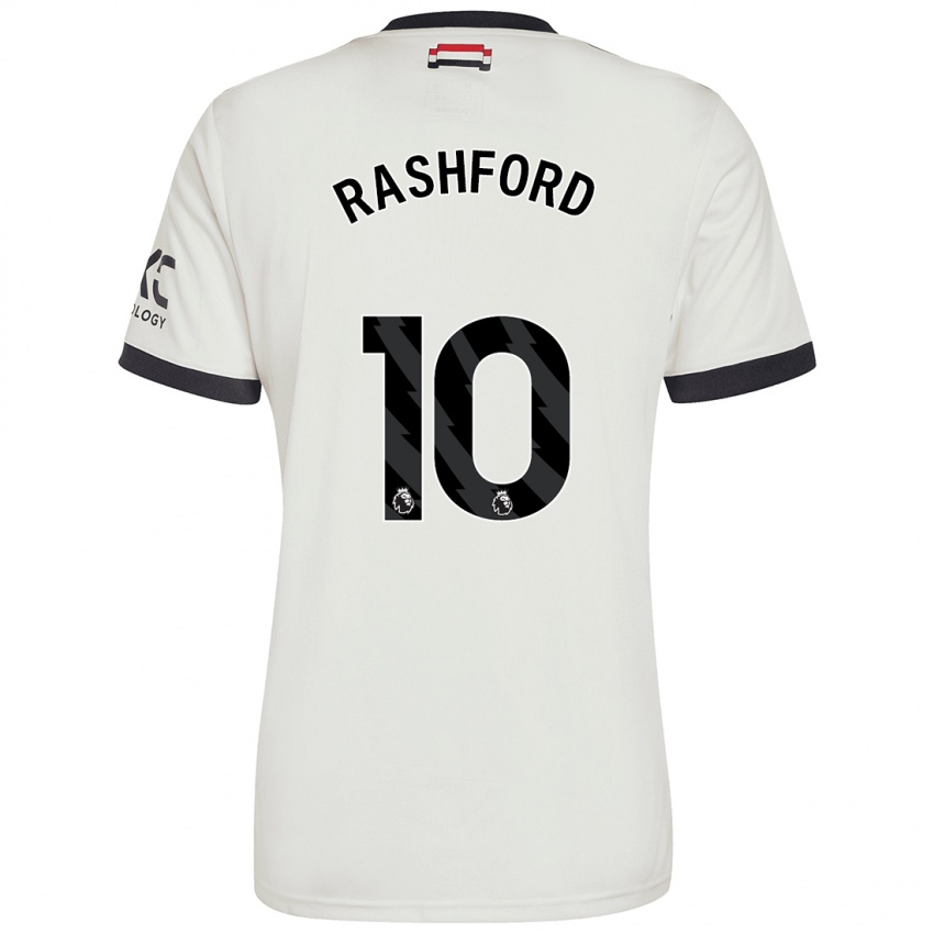 Criança Camisola Marcus Rashford #10 Off White Terceiro 2024/25 Camisa Brasil