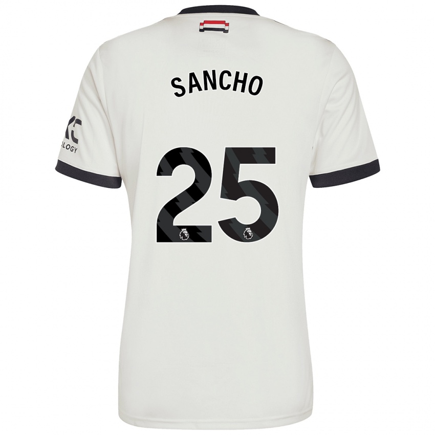 Criança Camisola Jadon Sancho #25 Off White Terceiro 2024/25 Camisa Brasil