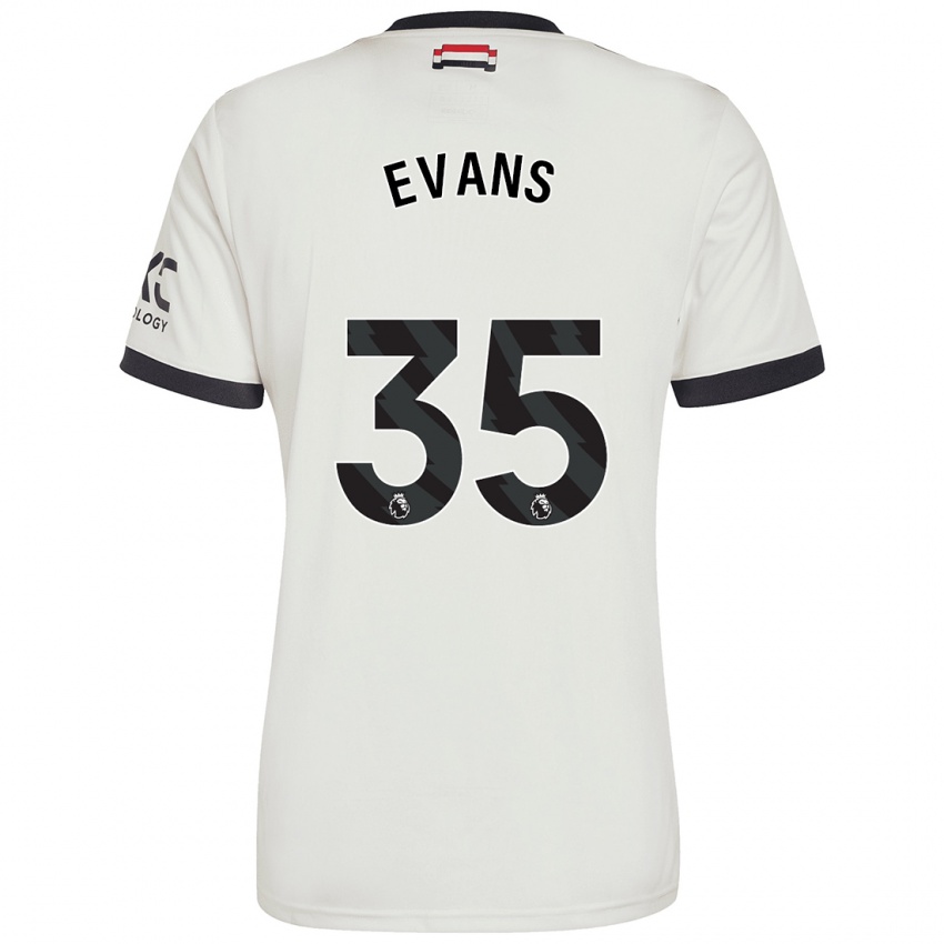 Criança Camisola Jonny Evans #35 Off White Terceiro 2024/25 Camisa Brasil