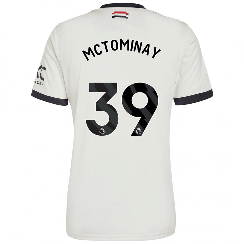 Criança Camisola Scott Mctominay #39 Off White Terceiro 2024/25 Camisa Brasil