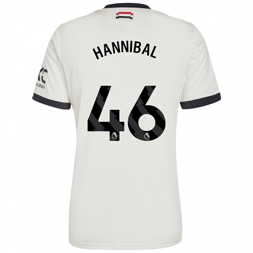 Criança Camisola Hannibal Mejbri #46 Off White Terceiro 2024/25 Camisa Brasil