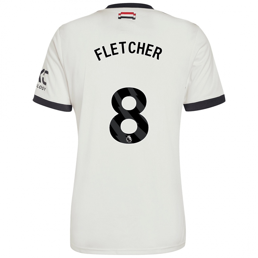 Criança Camisola Tyler Fletcher #8 Off White Terceiro 2024/25 Camisa Brasil