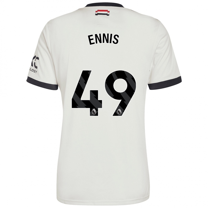 Criança Camisola Ethan Ennis #49 Off White Terceiro 2024/25 Camisa Brasil