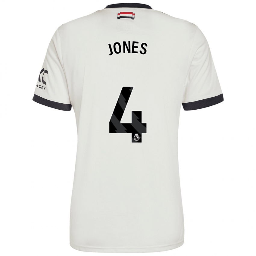 Criança Camisola Phil Jones #4 Off White Terceiro 2024/25 Camisa Brasil