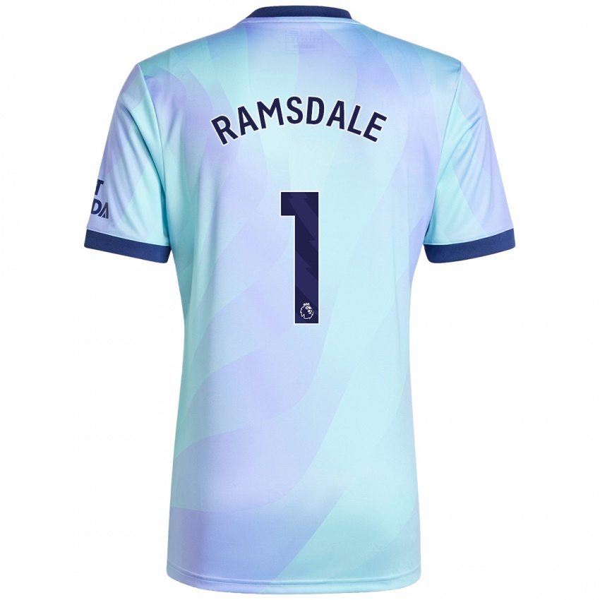 Criança Camisola Aaron Ramsdale #1 Água Terceiro 2024/25 Camisa Brasil