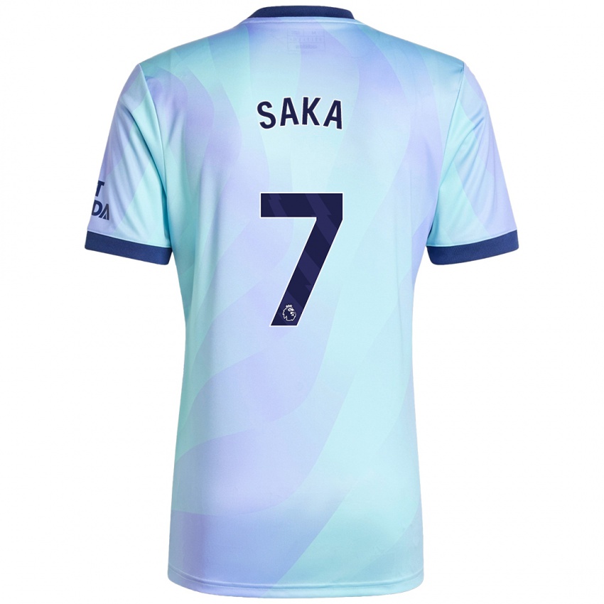 Criança Camisola Bukayo Saka #7 Água Terceiro 2024/25 Camisa Brasil