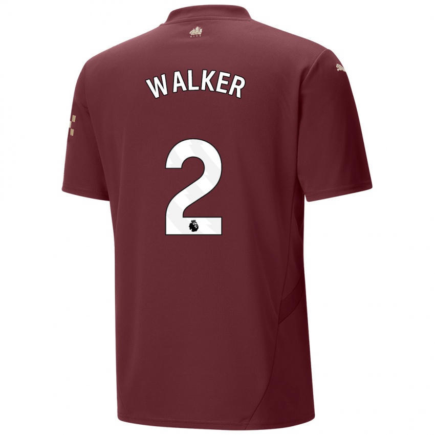 Criança Camisola Kyle Walker #2 Marrom Terceiro 2024/25 Camisa Brasil