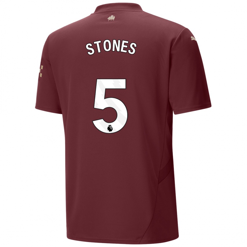 Criança Camisola John Stones #5 Marrom Terceiro 2024/25 Camisa Brasil