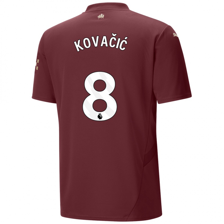 Criança Camisola Mateo Kovacic #8 Marrom Terceiro 2024/25 Camisa Brasil