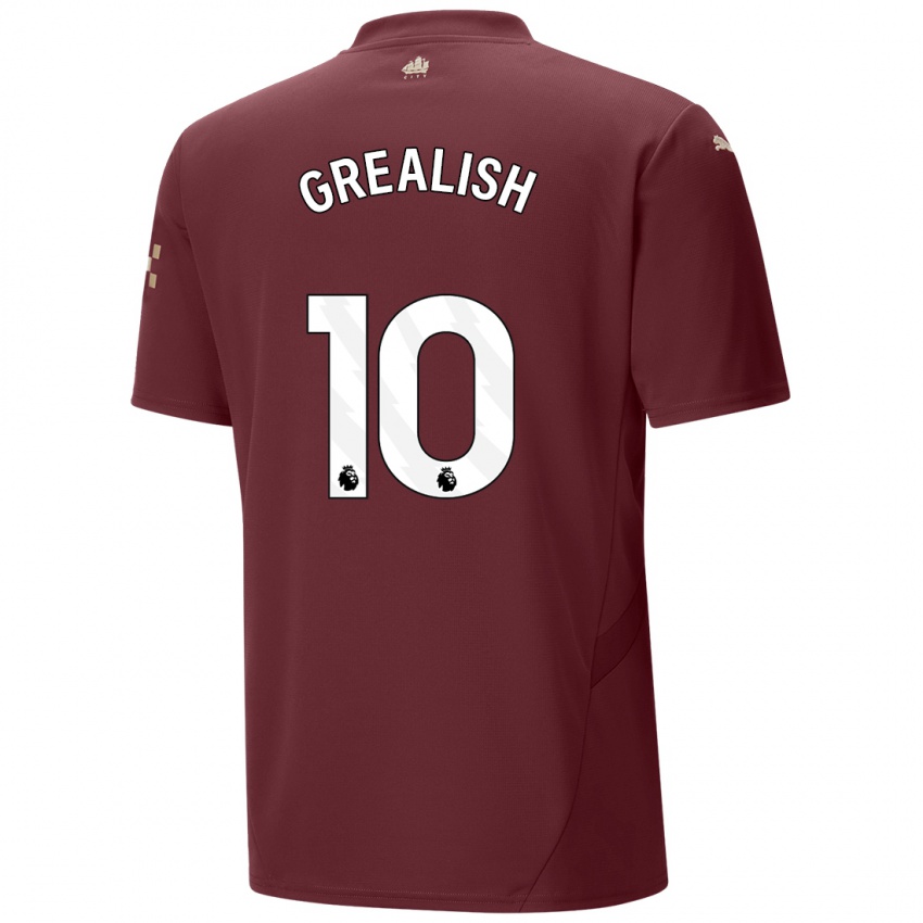 Criança Camisola Jack Grealish #10 Marrom Terceiro 2024/25 Camisa Brasil