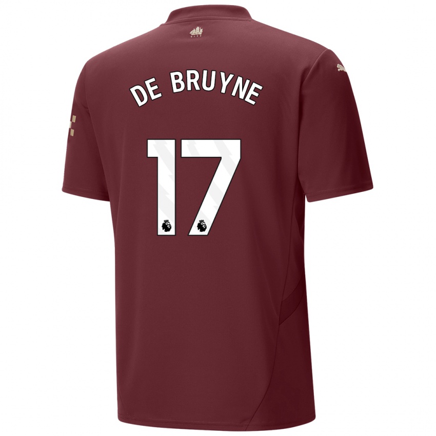 Criança Camisola Kevin De Bruyne #17 Marrom Terceiro 2024/25 Camisa Brasil