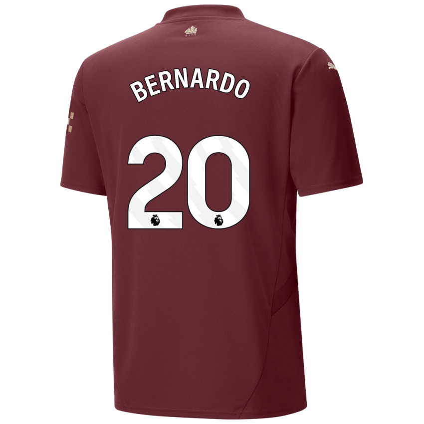 Criança Camisola Bernardo Silva #20 Marrom Terceiro 2024/25 Camisa Brasil