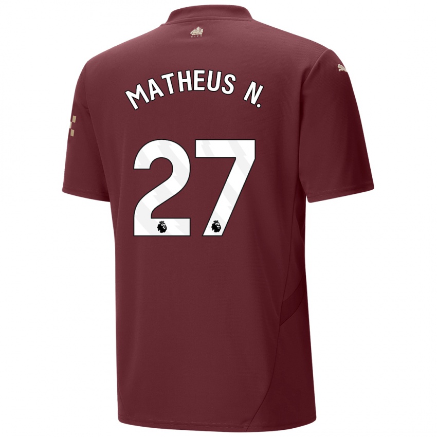 Criança Camisola Matheus Nunes #27 Marrom Terceiro 2024/25 Camisa Brasil