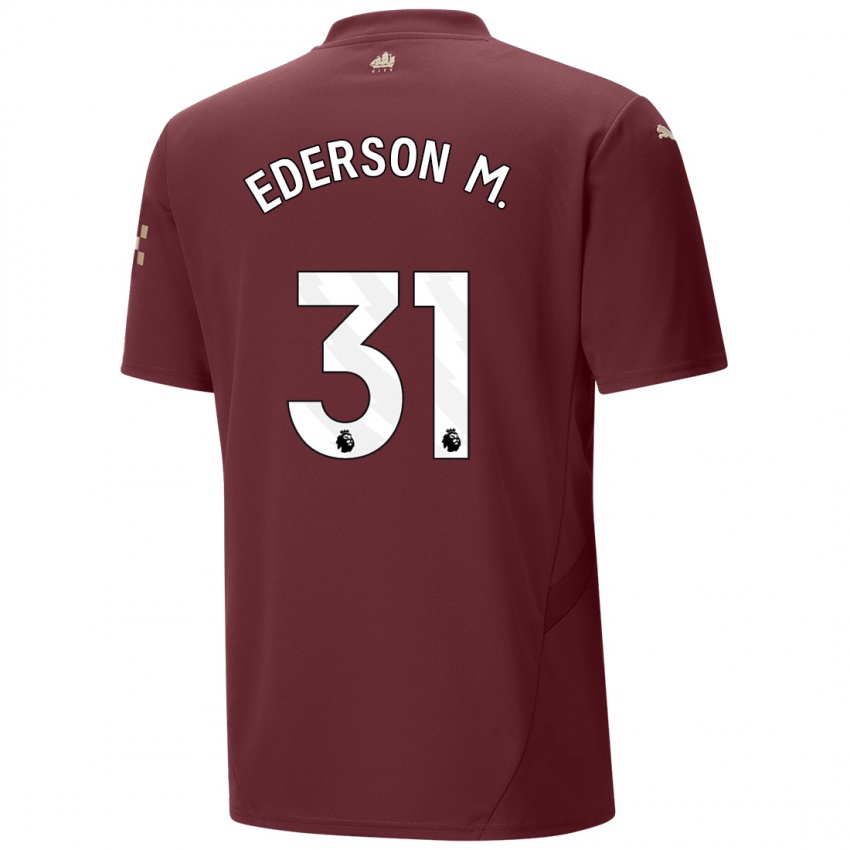 Criança Camisola Ederson Moraes #31 Marrom Terceiro 2024/25 Camisa Brasil